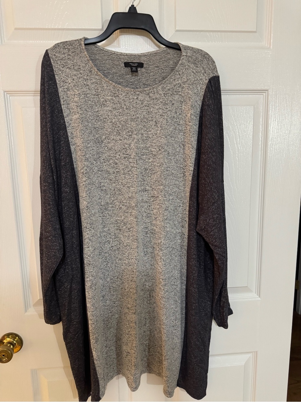 Simply Vera Vera Wang Gray Two-Tone Midi Dress
